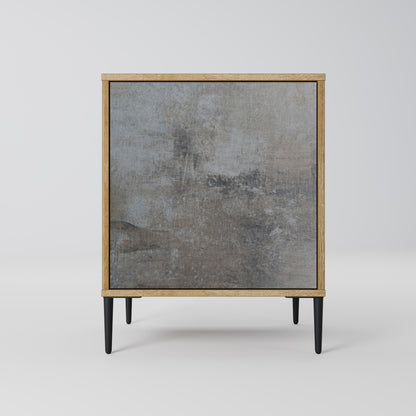 CONCRETE WALL 1-Door Sideboard in Oak Effect