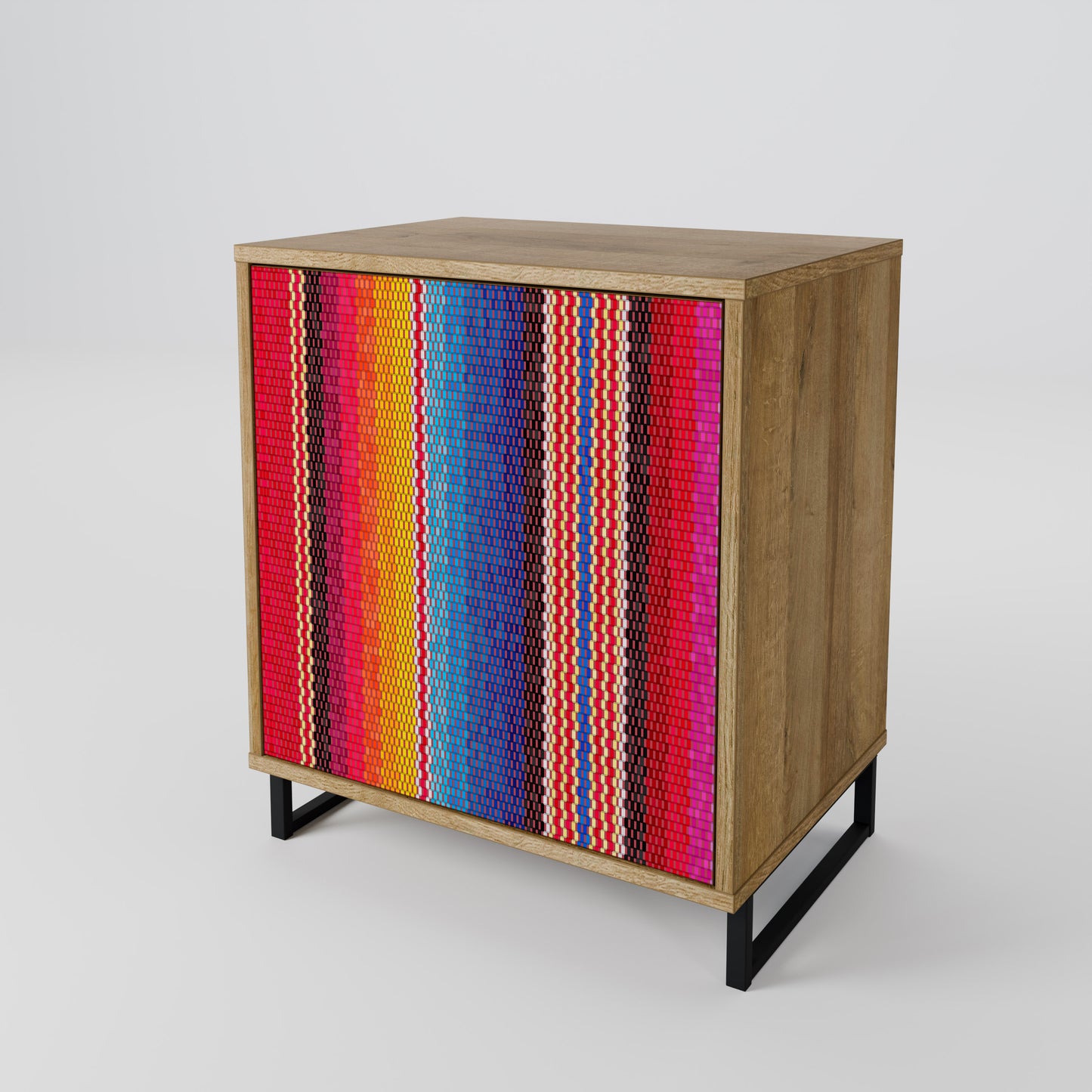 ETHNIC MEXICAN 1-Door Sideboard in Oak Effect