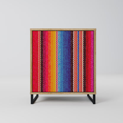 ETHNIC MEXICAN 1-Door Sideboard in Oak Effect