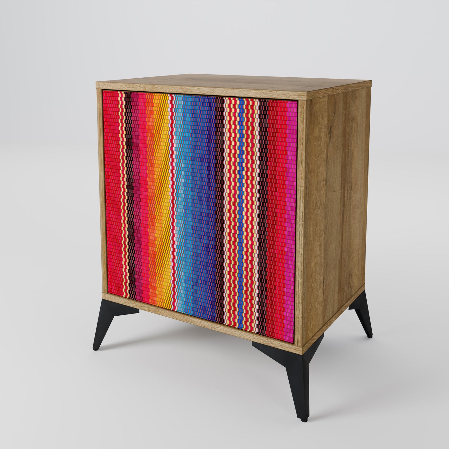 ETHNIC MEXICAN 1-Door Sideboard in Oak Effect