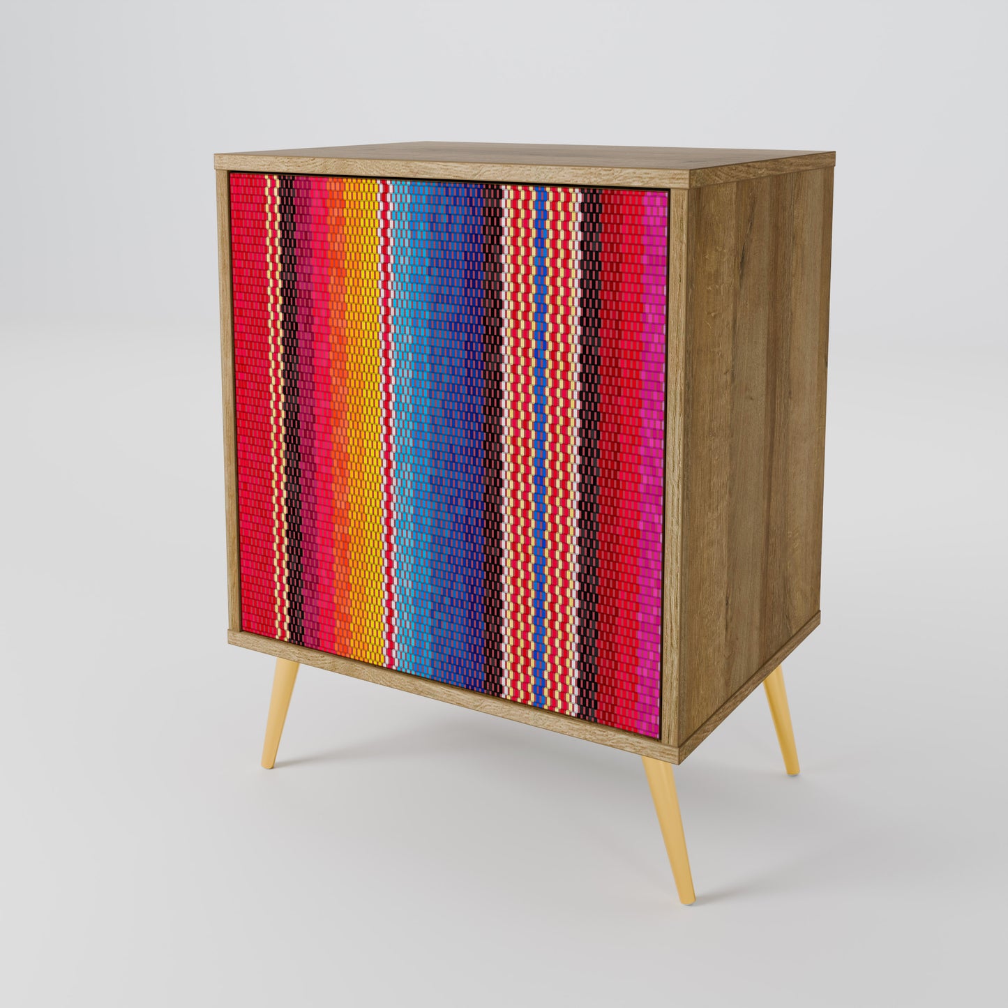 ETHNIC MEXICAN 1-Door Sideboard in Oak Effect