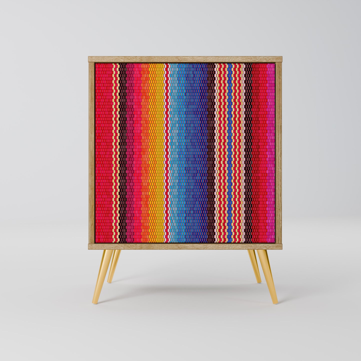 ETHNIC MEXICAN 1-Door Sideboard in Oak Effect