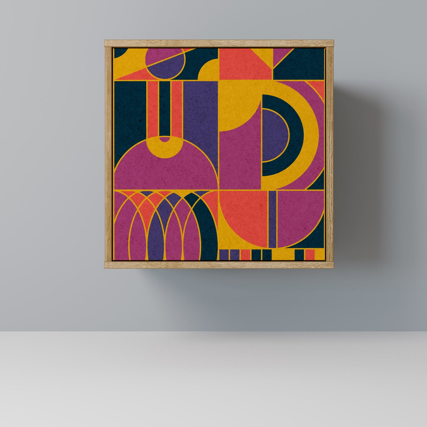 ELECTRIC PATTERNS 1-Door Sideboard in Oak Effect