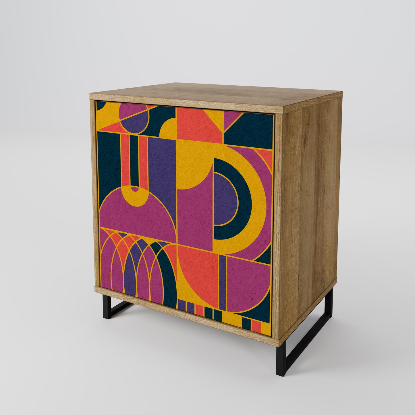 ELECTRIC PATTERNS 1-Door Sideboard in Oak Effect