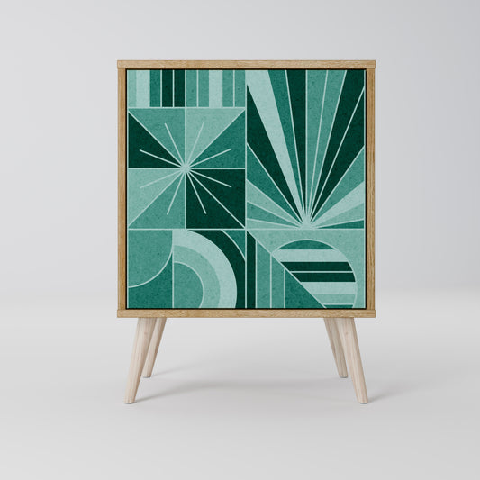 Credenza HARMONIC GRID a 1 anta effetto rovere