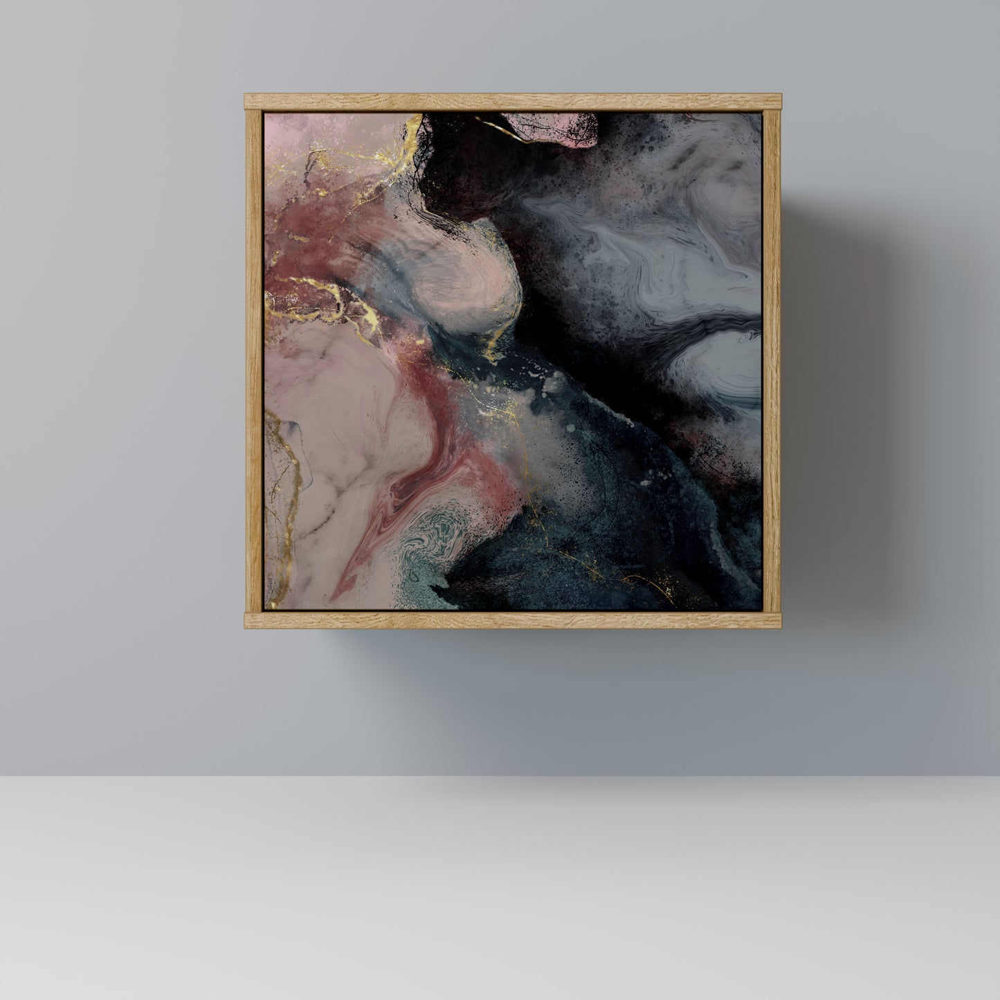 GILDED SWIRLS 1-Door Sideboard in Oak Effect