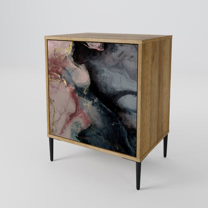 GILDED SWIRLS 1-Door Sideboard in Oak Effect