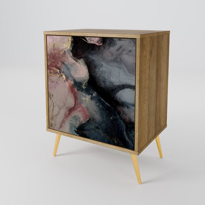 GILDED SWIRLS 1-Door Sideboard in Oak Effect