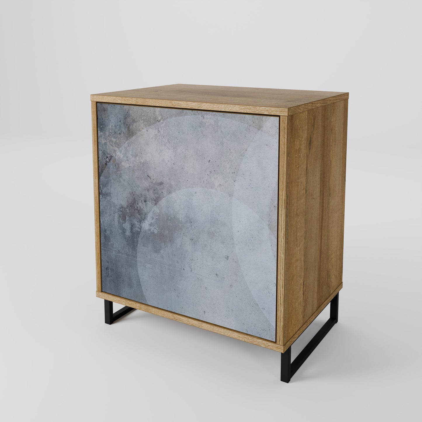MUTED ARC 1-Door Sideboard in Oak Effect