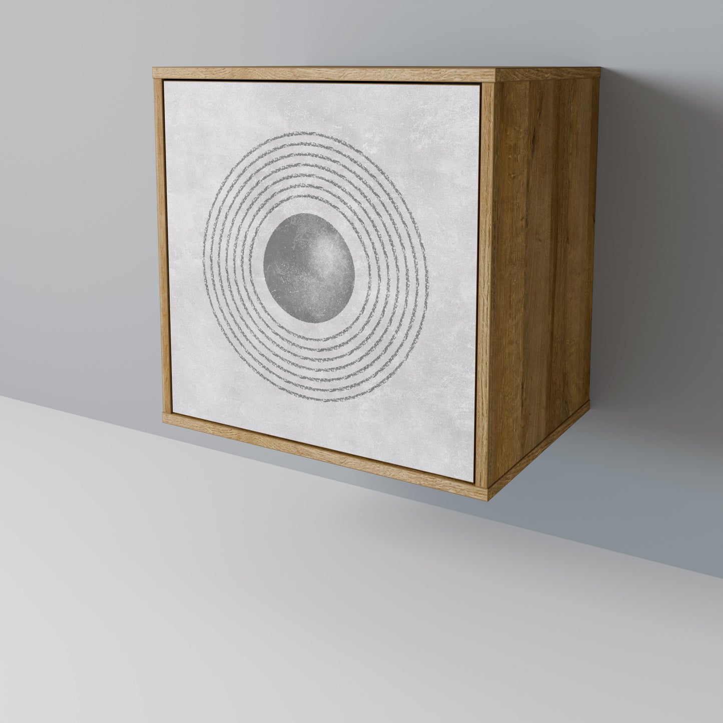 SOLID CIRCLES 1-Door Sideboard in Oak Effect