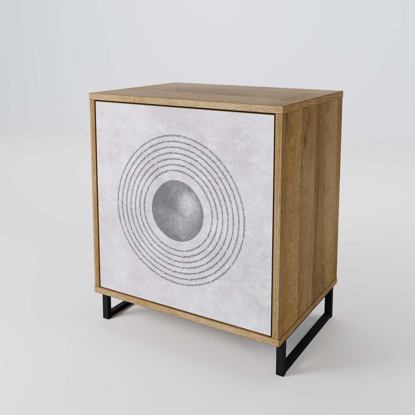 SOLID CIRCLES 1-Door Sideboard in Oak Effect