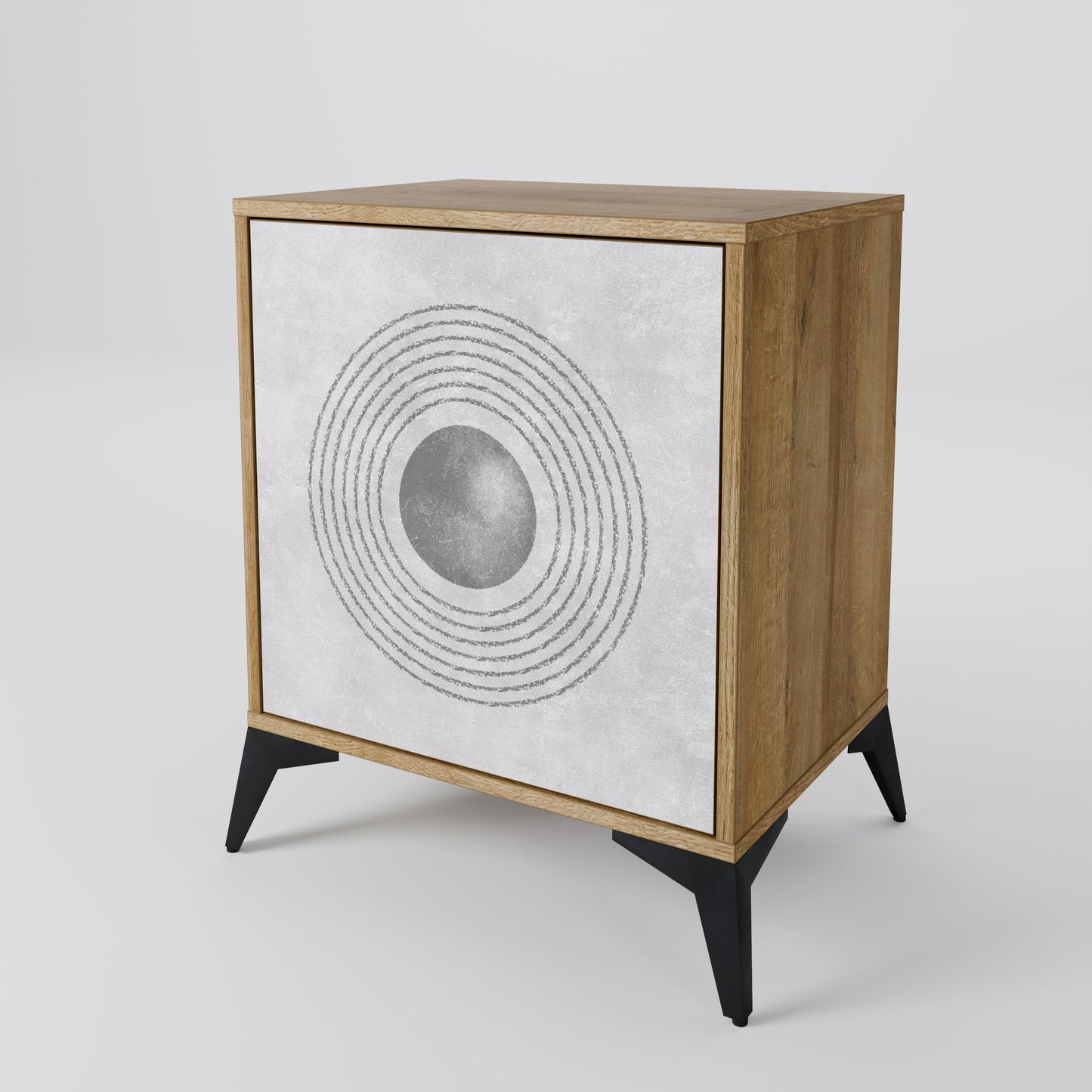 SOLID CIRCLES 1-Door Sideboard in Oak Effect