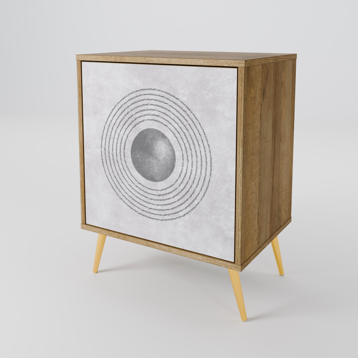 SOLID CIRCLES 1-Door Sideboard in Oak Effect