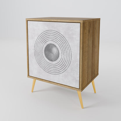 SOLID CIRCLES 1-Door Sideboard in Oak Effect