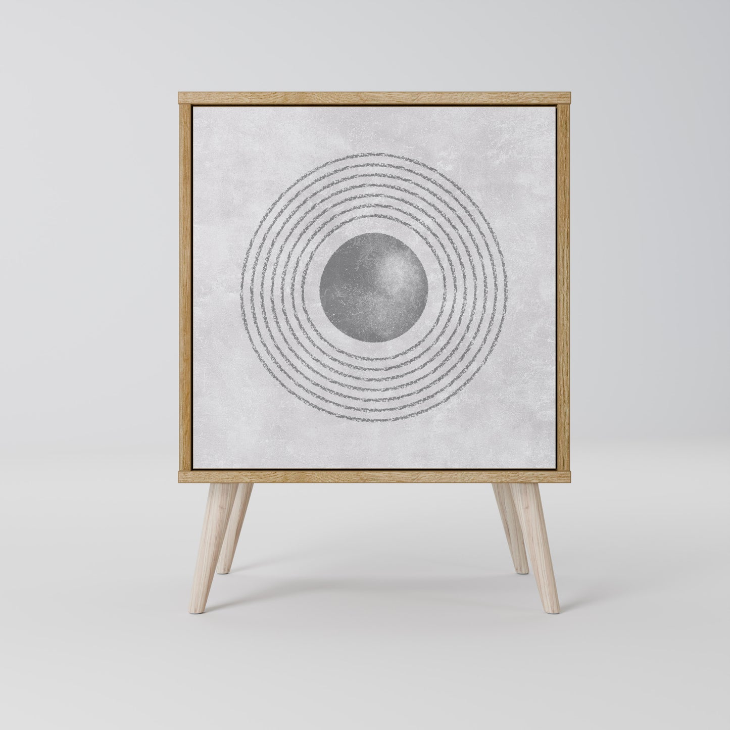 SOLID CIRCLES 1-Door Sideboard in Oak Effect