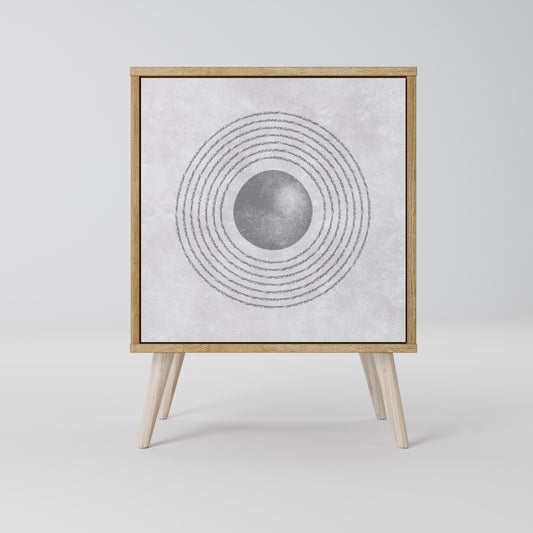 Credenza SOLID CIRCLES a 1 anta effetto rovere