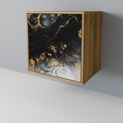 Credenza MARBLE OF TOMMORROW a 1 anta effetto rovere