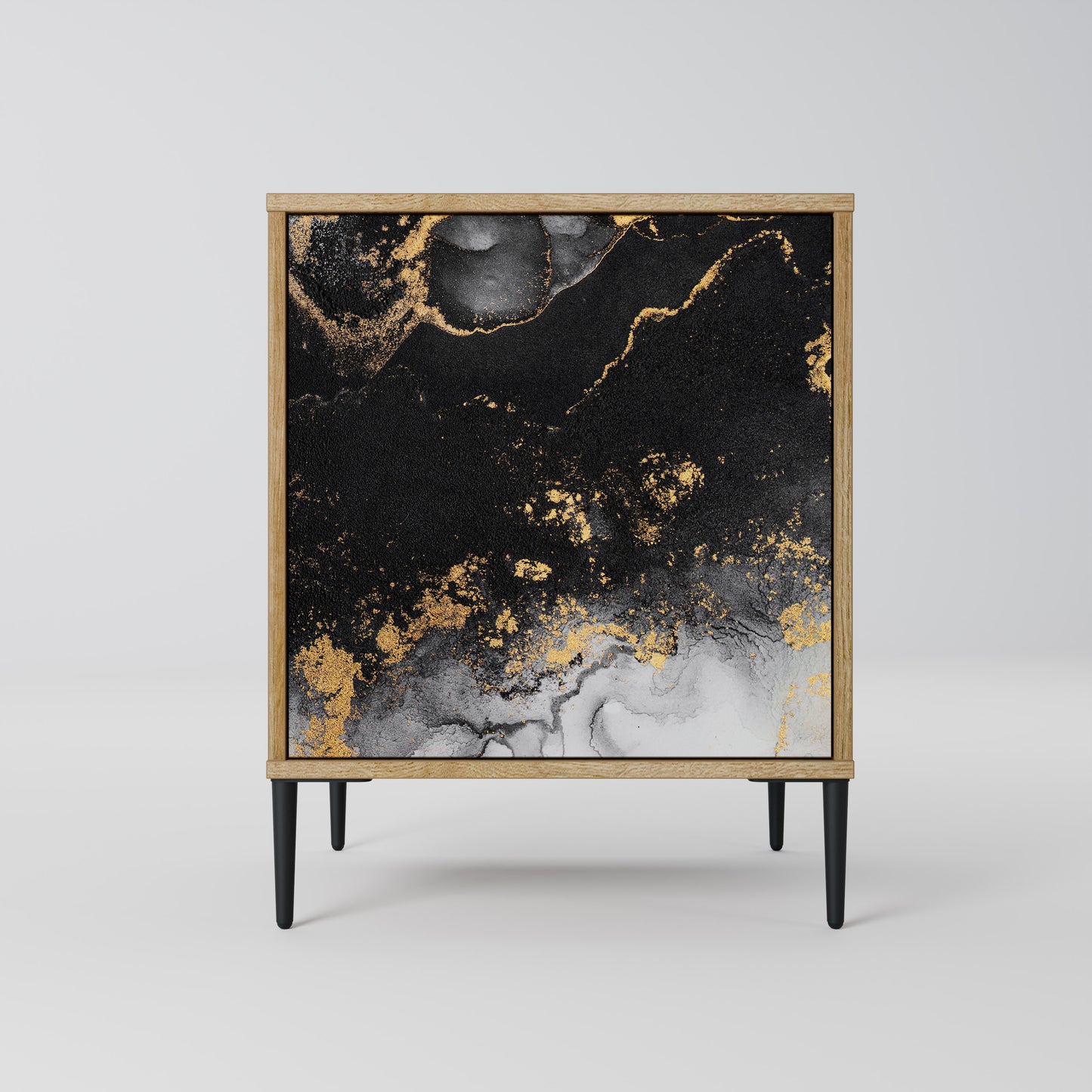 Credenza MARBLE OF TOMMORROW a 1 anta effetto rovere