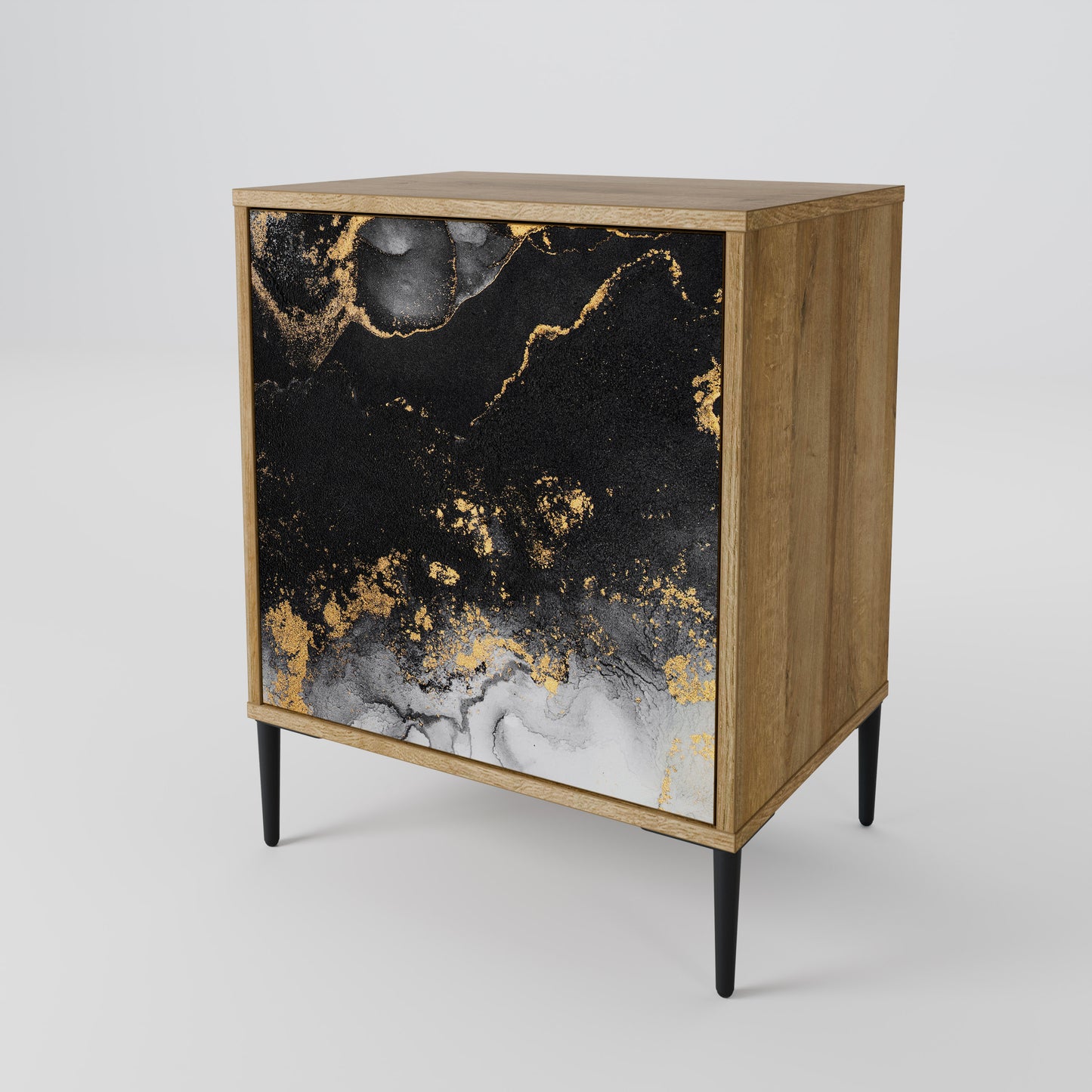 Credenza MARBLE OF TOMMORROW a 1 anta effetto rovere