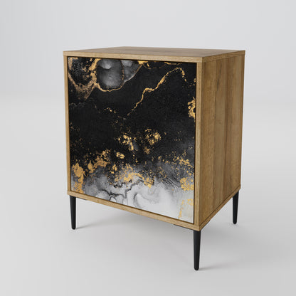 Credenza MARBLE OF TOMMORROW a 1 anta effetto rovere