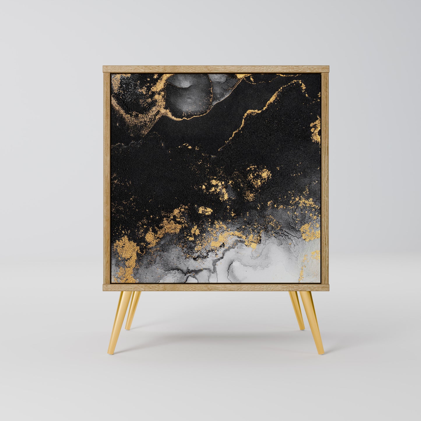 Credenza MARBLE OF TOMMORROW a 1 anta effetto rovere