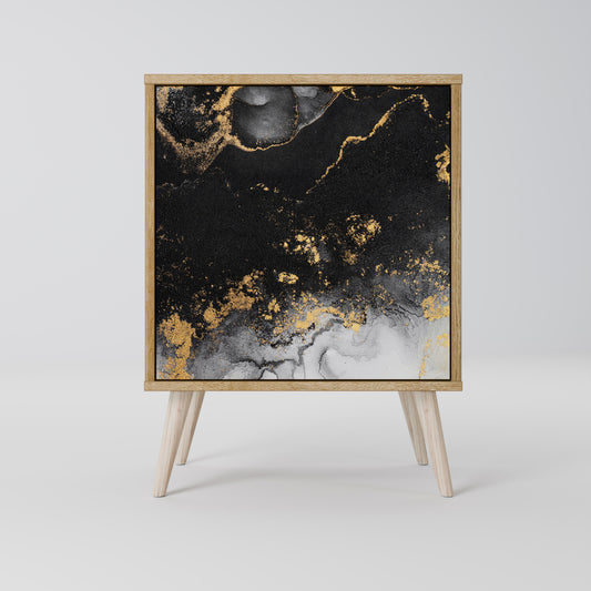 Credenza MARBLE OF TOMMORROW a 1 anta effetto rovere