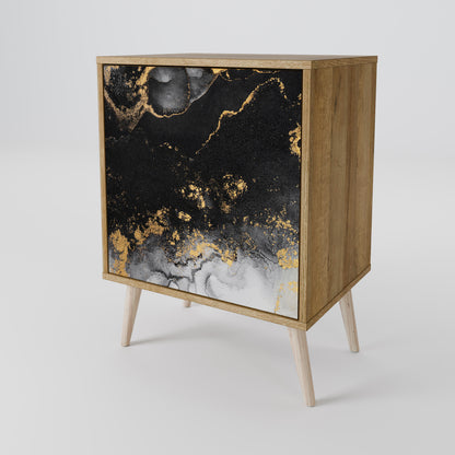 Credenza MARBLE OF TOMMORROW a 1 anta effetto rovere