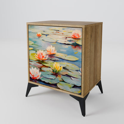 BLOOMING WATERS 1-Door Sideboard in Oak Effect
