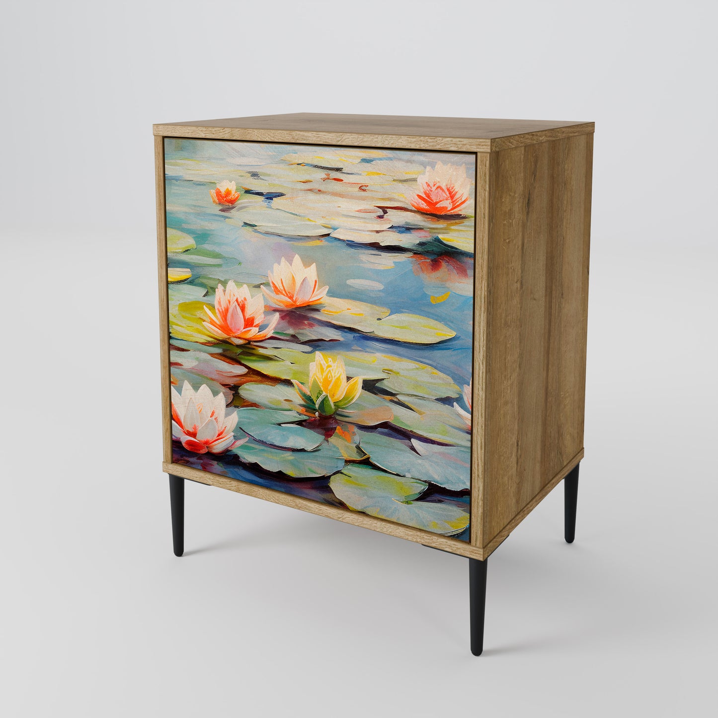 BLOOMING WATERS 1-Door Sideboard in Oak Effect