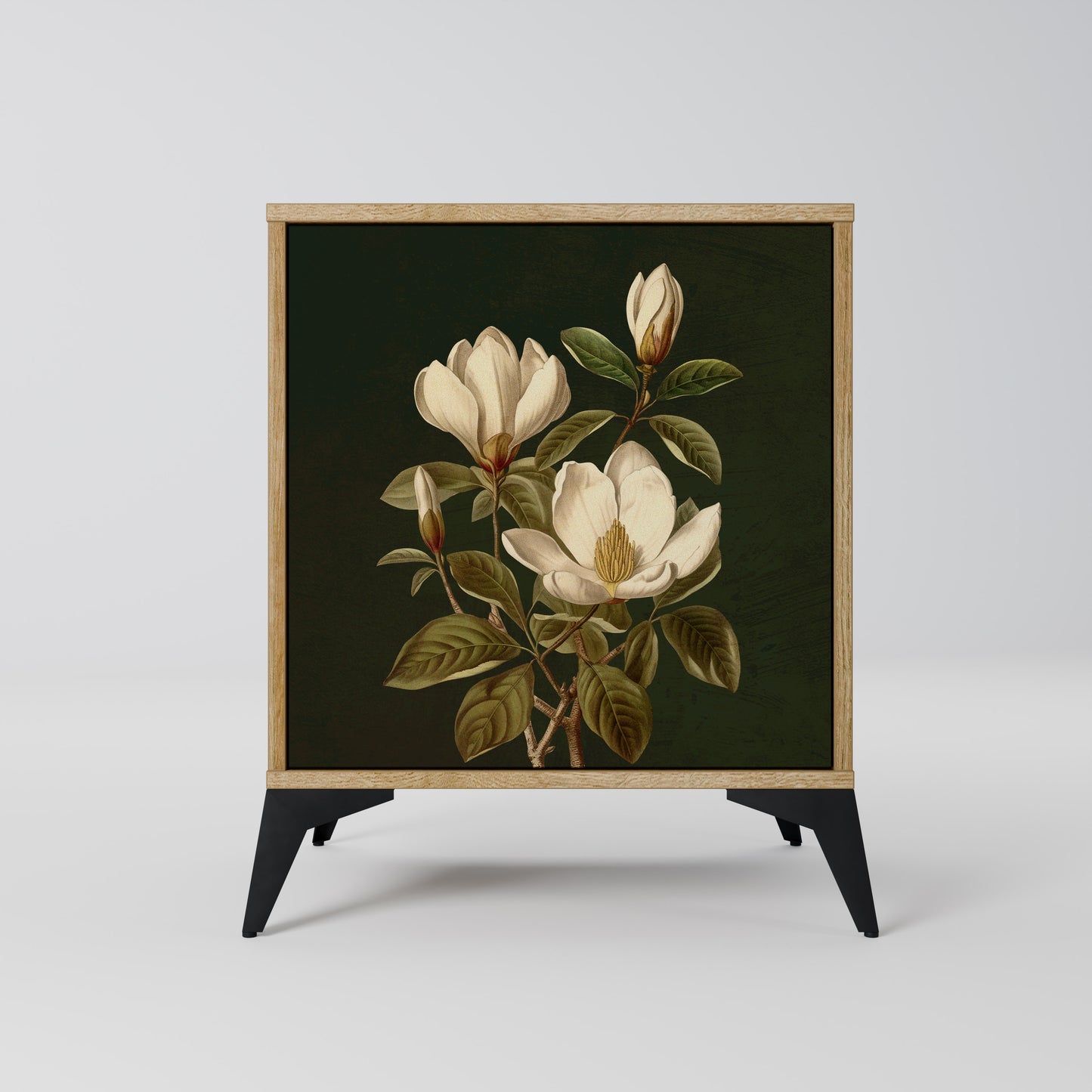 FLORAL NOIR 1-Door Sideboard in Oak Effect