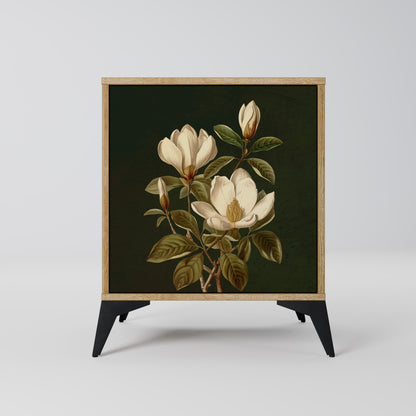 FLORAL NOIR 1-Door Sideboard in Oak Effect
