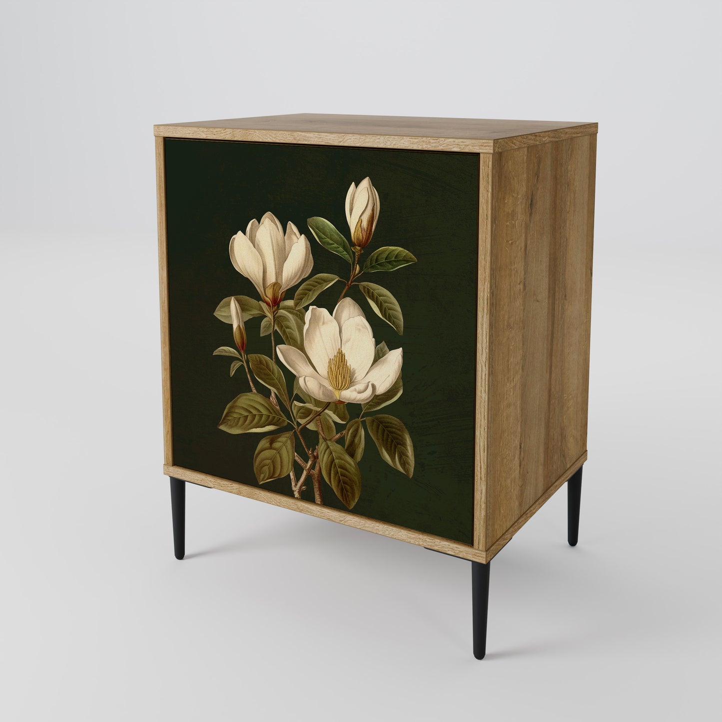 FLORAL NOIR 1-Door Sideboard in Oak Effect