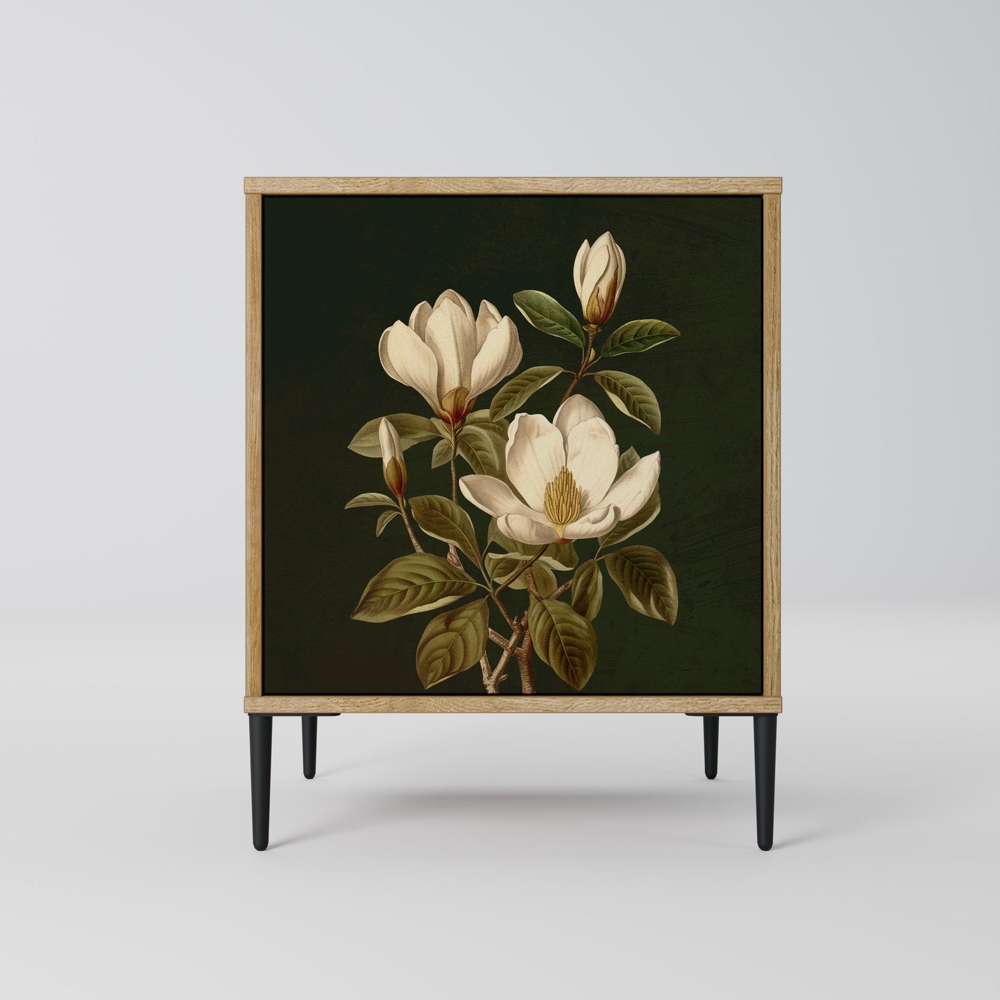 FLORAL NOIR 1-Door Sideboard in Oak Effect