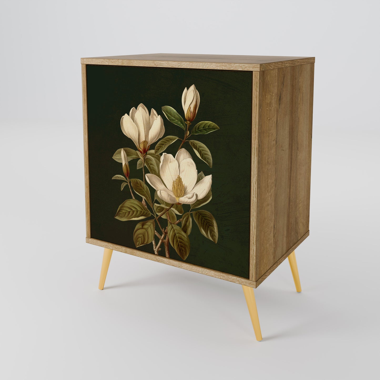 FLORAL NOIR 1-Door Sideboard in Oak Effect