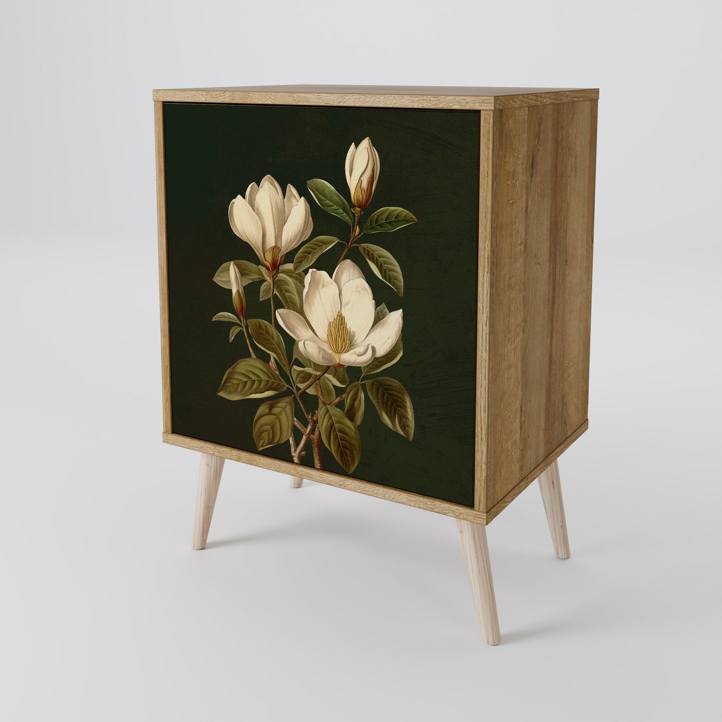 FLORAL NOIR 1-Door Sideboard in Oak Effect