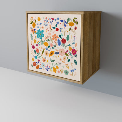 Credenza a 1 anta FLORAL COMBINATION effetto rovere