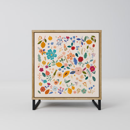 Credenza a 1 anta FLORAL COMBINATION effetto rovere