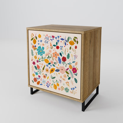 Credenza a 1 anta FLORAL COMBINATION effetto rovere