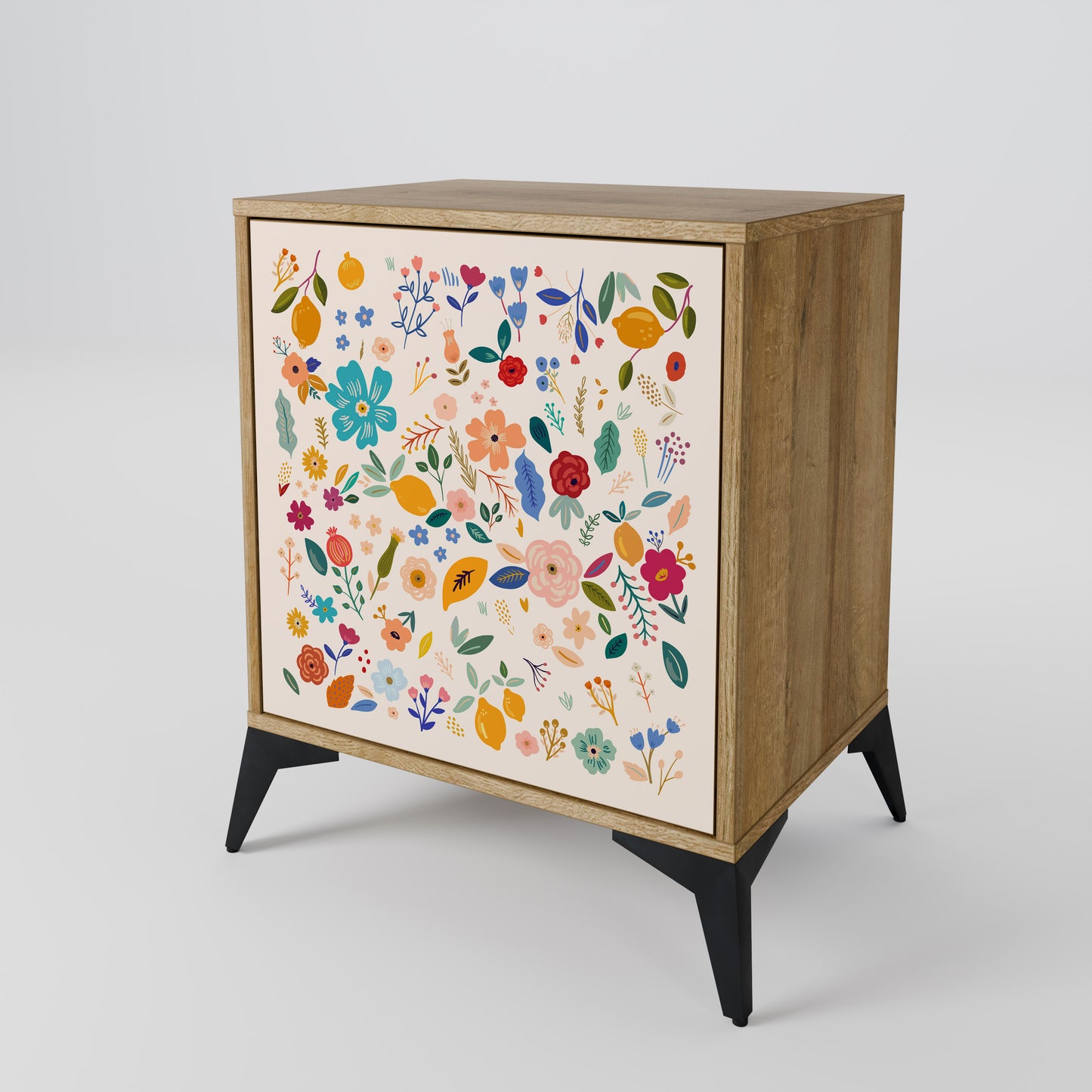 Credenza a 1 anta FLORAL COMBINATION effetto rovere