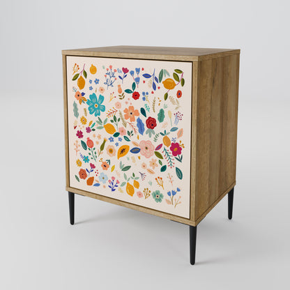 Credenza a 1 anta FLORAL COMBINATION effetto rovere