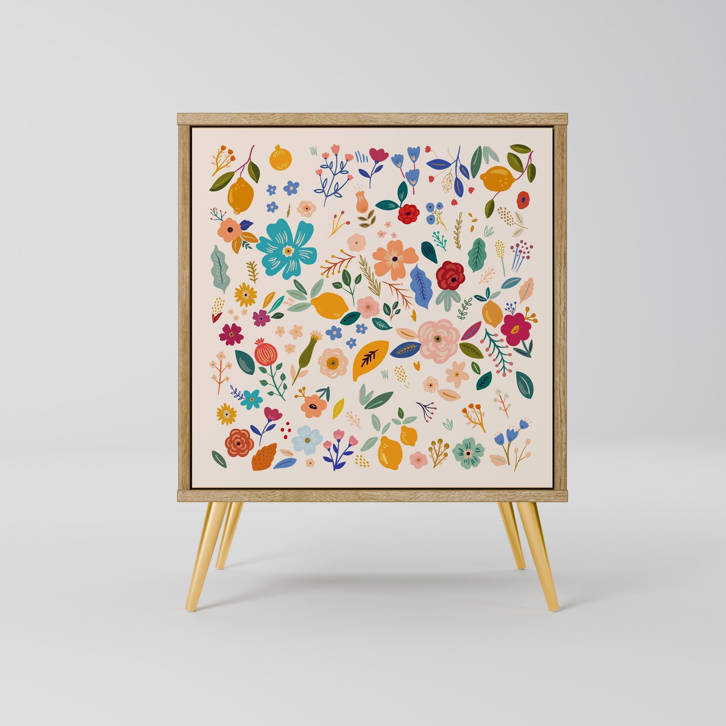 Credenza a 1 anta FLORAL COMBINATION effetto rovere