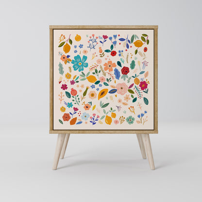 Credenza a 1 anta FLORAL COMBINATION effetto rovere