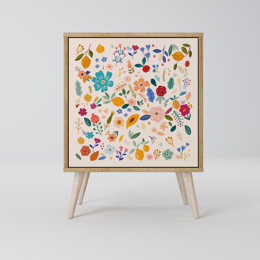 Credenza a 1 anta FLORAL COMBINATION effetto rovere