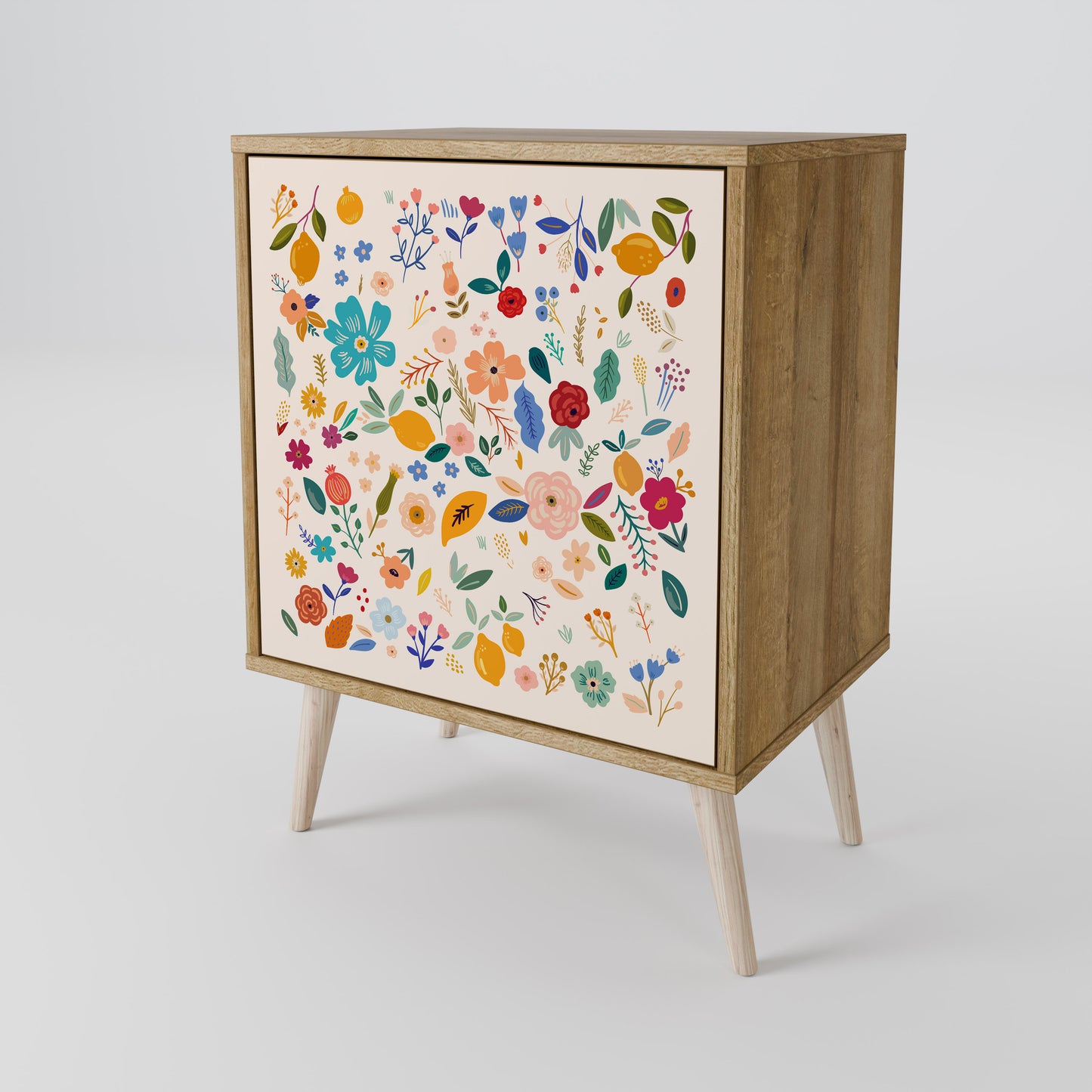 Credenza a 1 anta FLORAL COMBINATION effetto rovere
