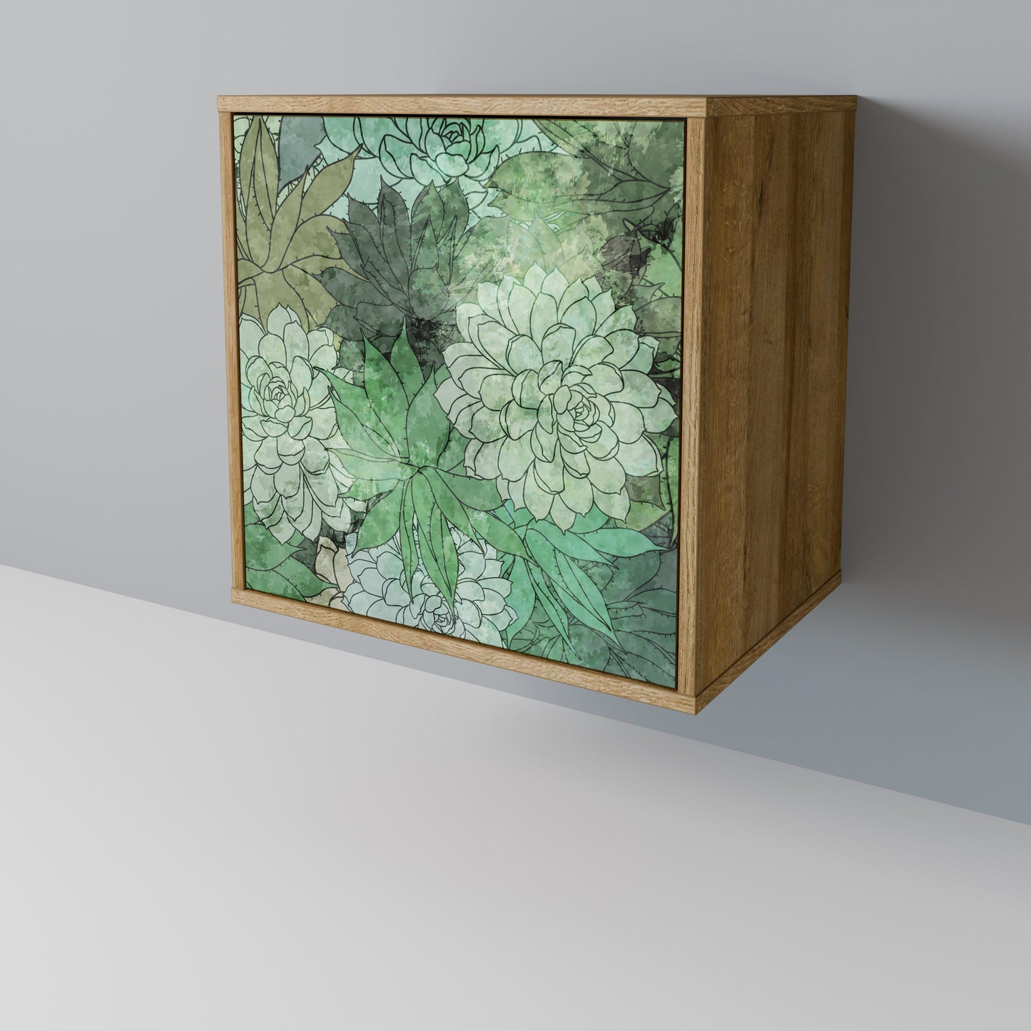 SUCCULENT CLUSTER 1-Door Sideboard in Oak Effect