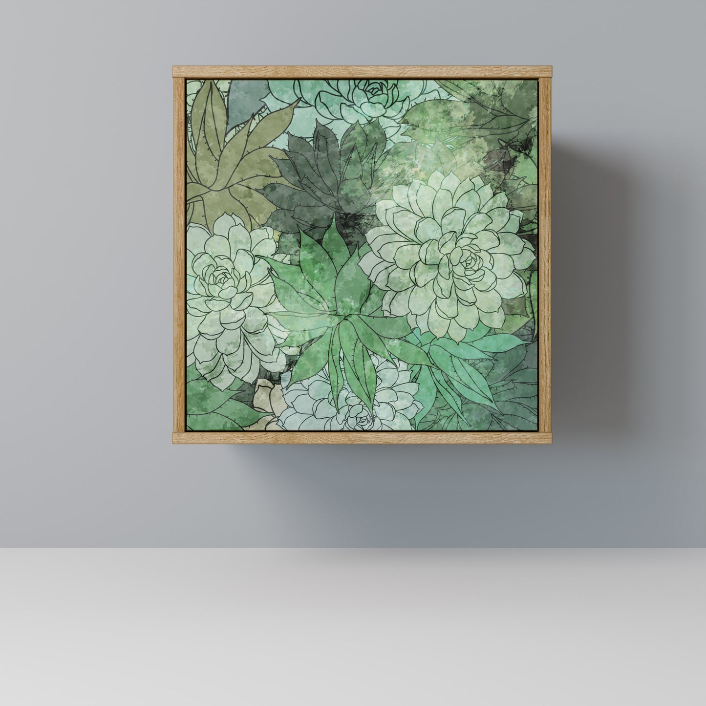 SUCCULENT CLUSTER 1-Door Sideboard in Oak Effect