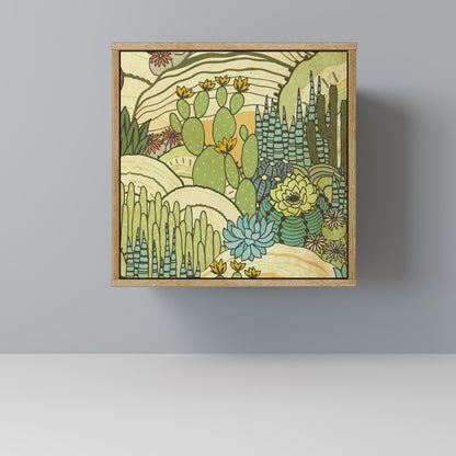 SUCCULENTS KALEIDOSCOPE 1-Door Sideboard in Oak Effect