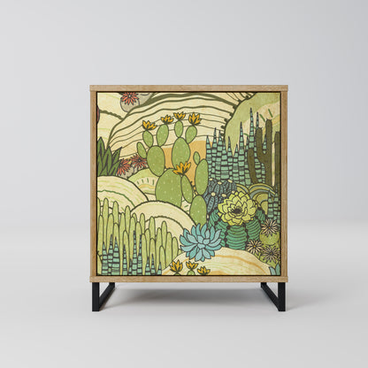 SUCCULENTS KALEIDOSCOPE 1-Door Sideboard in Oak Effect