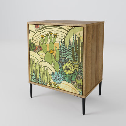 SUCCULENTS KALEIDOSCOPE 1-Door Sideboard in Oak Effect