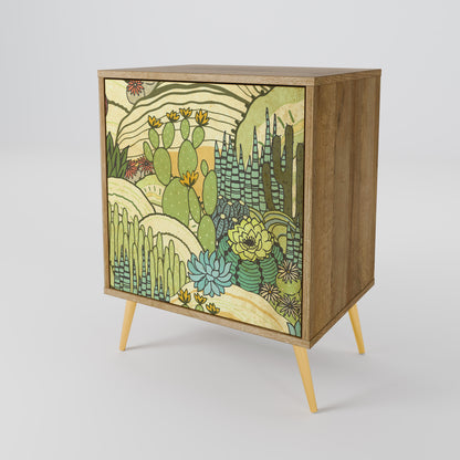SUCCULENTS KALEIDOSCOPE 1-Door Sideboard in Oak Effect